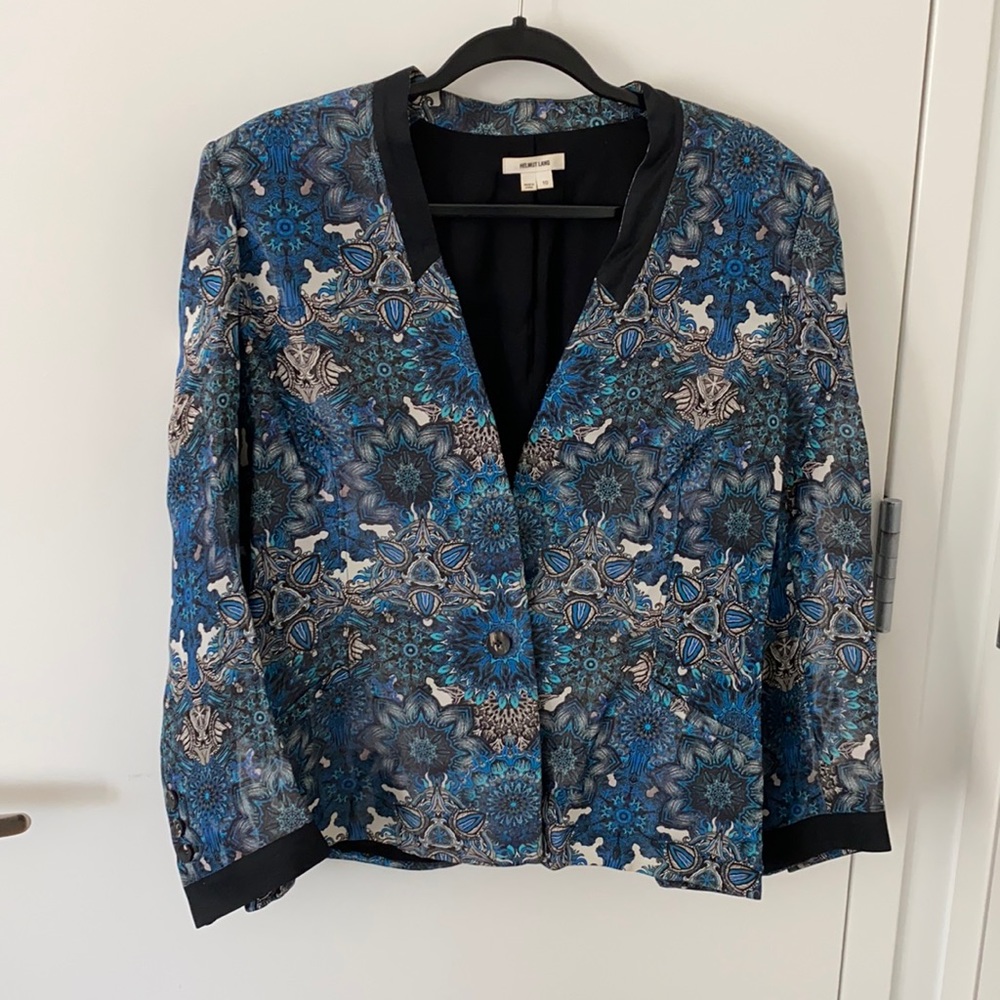 Helmet Lang blue & white blazer